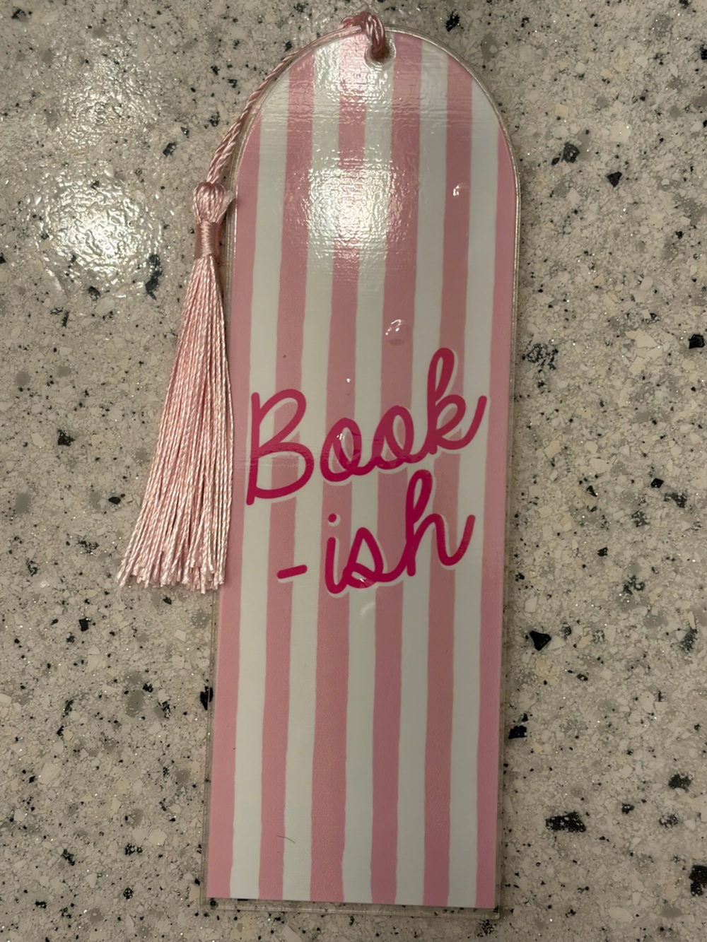 Pink & White Striped "Book-ish" Tassel Bookmark